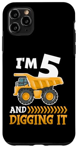 Hülle für iPhone 11 Pro Max Five 5yr Old 5th Birthday Construction Boy Funny 5 Years Old von Birthday Gifts Boys Girls Co.