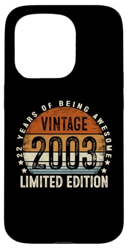 Hülle für iPhone 15 Pro Vintage 2003 Limited Edition 22 Year Old Retro 22nd Birthday von Birthday Gifts for Men Women Co.