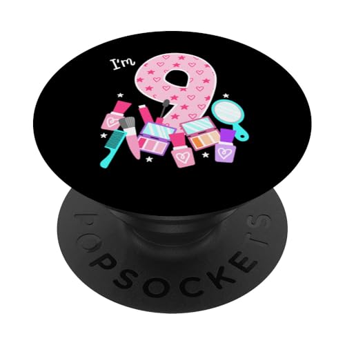 Spa Geburtstagsparty I'm 9 Girls Make-up 9. Geburtstag Kinder Kleinkinder PopSockets Klebender PopGrip von Birthday Girl Spa Squad Outfit Gifts Shop