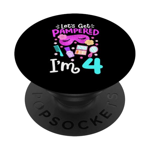 Spa Geburtstagsparty Let's Get Pampered I'm 4 Girls 4th Bday PopSockets Klebender PopGrip von Birthday Girl Spa Squad Outfit Gifts Shop