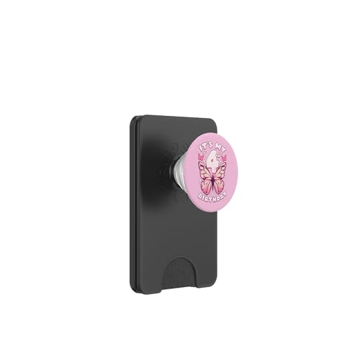 4. Geburtstag, Mädchen 4 Jahre, Schmetterlinge und Nummer 4 PopSockets PopWallet für MagSafe von Birthday Girl by Content Design Studio