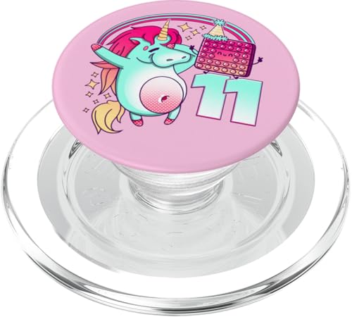 Geburtstag Mädchen 11 Jahre alt, Einhorn, Pop It, Nummer 11 PopSockets PopGrip für MagSafe von Birthday Girl by Content Design Studio