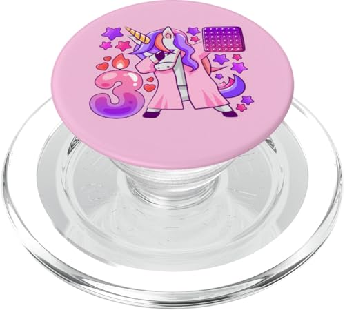 Geburtstag Mädchen 3 Jahre alt, Einhorn, Pop It, Nummer 3 PopSockets PopGrip für MagSafe von Birthday Girl by Content Design Studio