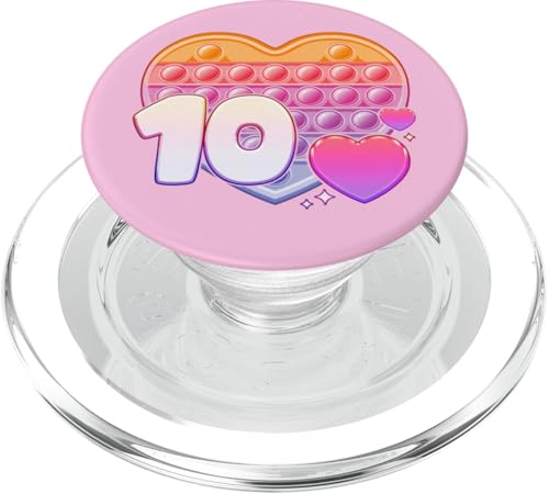 Zappelspielzeug Pop it Herz für Mädchen 10. Geburtstag PopSockets PopGrip für MagSafe von Birthday Girl by Content Design Studio