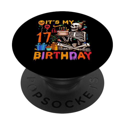 It's My 17th Birthday Halloween Skeleton Matching Party PopSockets mit austauschbarem PopGrip von Birthday Halloween Costume