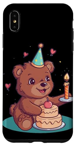 Hülle für iPhone XS Max Verspieltes Kuchen- und Teddybär-Design für einen besonderen Geburtstag von Birthday Teddy Bear Outfit