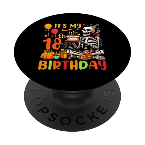 It's My 18th Birthday Thanksgiving Fall Skeleton Funny Party PopSockets mit austauschbarem PopGrip von Birthday Thanksgiving Costume