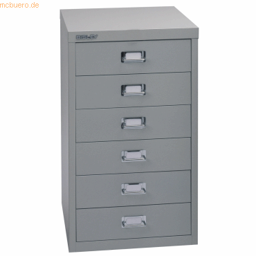 Bisley Schubladenschrank Basis A4 6 Schübe silber von Bisley