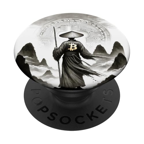 Bitcoin Asien Japan China Anime Manga Buddha schwarz weiß PopSockets Klebender PopGrip von Bitcoin fixes this Krypto Währung Geld Hodl Hold