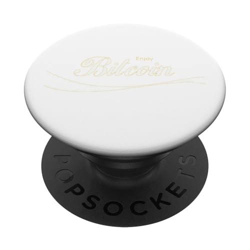 Enjoy Bitcoin retro klassisch alt nostalgisch Logo Zeichen PopSockets Klebender PopGrip von Bitcoin fixes this Krypto Währung Geld Hodl Hold