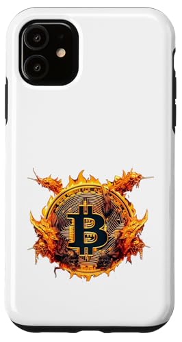 Hülle für iPhone 11 Bitcoin Feuer und Flamme Phönix Drache Logo Zeichen groß von Bitcoin fixes this Krypto Währung Geld Hodl Hold