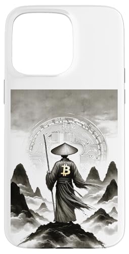 Hülle für iPhone 15 Pro Max Bitcoin Asien Japan China Anime Manga Buddha schwarz weiß von Bitcoin fixes this Krypto Währung Geld Hodl Hold