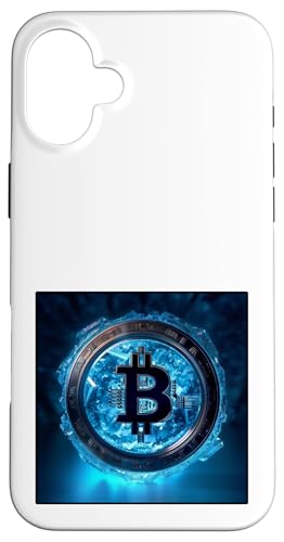 Hülle für iPhone 16 Plus Bitcoin Blau Eis Kälte Winter Norden Gefroren von Bitcoin fixes this Krypto Währung Geld Hodl Hold