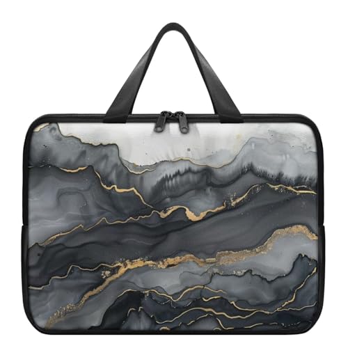 Biyejit Marmor-Laptop-Tasche für Damen und Herren, wasserdicht, mit Reißverschluss, Unisex, Tragetasche, Arbeitstasche für Reisen, Uni, Business, 25,4-43,2 cm (10-17 Zoll) von Biyejit