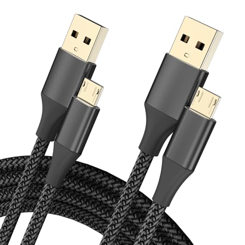 Micro USB Kabel, 2Pack 2M Android Ladekabel Lange geflochtene Sync Schnellladekabel Kompatibel mit Samsung Galaxy S6 S7 Edge, Android Phone -Schwarz von Bjids