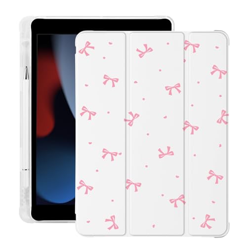 BlHMCASE Niedliche rosa Schleife Kawaii für iPad Pro 11 Zoll Hülle 4. / 3. / 2. Generation 2022 / 2021 / 2020 mit Stifthalter, Auto Sleep/Wake, weißes Leder, weiche TPU-Rückseite von BlHMCASE