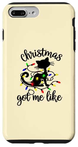 Hülle für iPhone 7 Plus/8 Plus Lustige schwarze Katze Weihnachtsbeleuchtung von Black Cat Lights Christmas