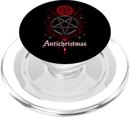 Antiweihnachtliches satanisches Weihnachtsgotik-Design PopSockets PopGrip für MagSafe von Black Death Metal Christmas Goth Men Women Tees