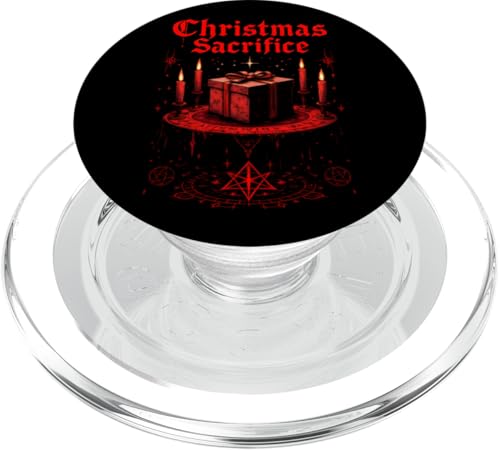 Bleiben Sie festlich mit antichristmas satanic Gothic Christmas PopSockets PopGrip für MagSafe von Black Death Metal Christmas Goth Men Women Tees