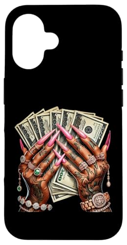 Black Queen Boss Babe Money Cash Hustle Nails Manifest Hülle für iPhone 16 von Black Girl Magic Tees NYC