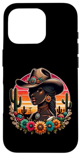 Hülle für iPhone 16 Pro Schwarzer Cowgirl Melanin Southwestern Cowboyhut Black Woman von Black Girl Magic Tees NYC