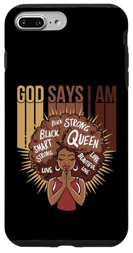 Hülle für iPhone 7 Plus/8 Plus Die schwarze Königin Gott sagt, ich bin eine starke, kluge Melanin-Afro-Frau von Black Girl Magic Tees NYC