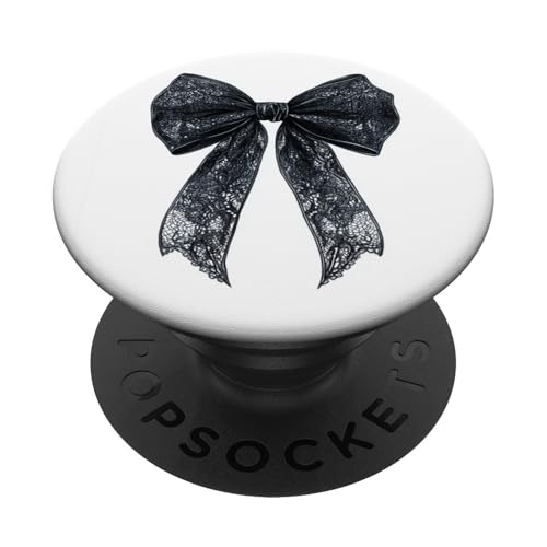 Girly | Schleife in Aquarell || Kokette | Ästhetische schwarze Schleife PopSockets Klebender PopGrip von Black Gothic theme