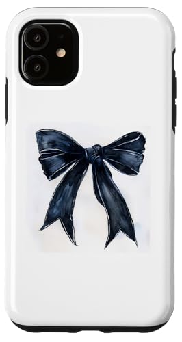 Hülle für iPhone 11 Girly | Schleife in Aquarell || Kokette | Ästhetische schwarze Schleife von Black Gothic theme