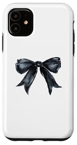 Hülle für iPhone 11 Girly | Schleife in Aquarell || Kokette | Ästhetische schwarze Schleife von Black Gothic theme