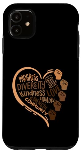 Hülle für iPhone 11 Black History Faust Diversity Equity Love African Pride Women von Black History Month African American Pride Gifts