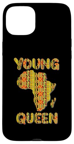 Hülle für iPhone 15 Plus Young Queen Cool Kente African Print Black History Month von Black History Month African American Pride Gifts