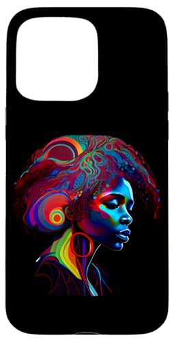 Hülle für iPhone 15 Pro Max Afro Bunte Kunst Schöne Schwarze Frau Afrikanische Königin von Black History Month Afro Queen and King Apparel