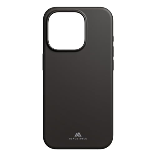 Black Rock Hülle für iPhone 15 Pro Max (MagSafe kompatibel, Wireless Charging kompatibel, slim, ultraslim, antibakteriell, Cover, Handyhülle für iPhone 15 Pro Max, Case, Silikonhülle, Silikon) schwarz von Black Rock