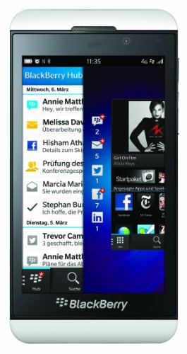 BlackBerry Z10 Smartphone (4,2 Zoll Display, Touchscreen, 8 Megapixel Kamera, 16 GB erweiterbarer Speicher, 4G LTE) weiss von Blackberry