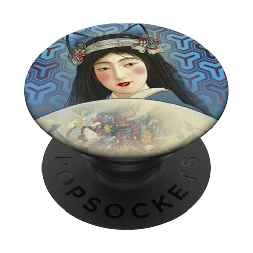 Kitsune Mädchen PopSockets Klebender PopGrip von Blacklinesw9