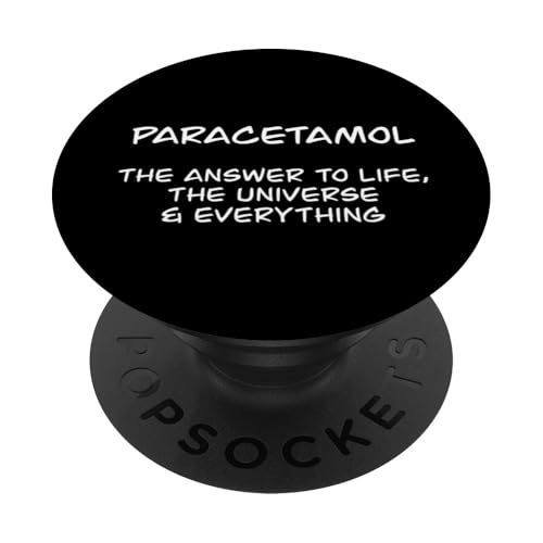 Paracetamol: Die Antwort auf das Leben, das Universum und alles PopSockets Klebender PopGrip von Blacklinesw9