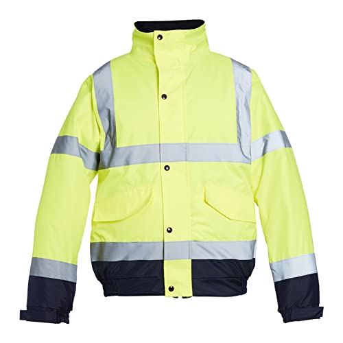 Blackroc zweifarbige Bomberjacke mit hoher Sichtbarkeit, mit wasserdichten versiegelten Nähten, Gelb/Marineblau, EN-zertifiziert, M Blackroc zweifarbige Bomberjacke mit hoher Sichtbarkeit, mit wasserdichten versiegelten Nähten, Gelb/Marineblau, EN-zertifiziert, M von Blackrock