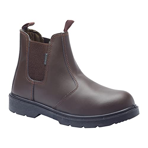 Blackrock Safety Dealer-Stiefel in Dunkelbraun mit Stahlkappe und Schutz-Zwischensohle aus Stahl, Arbeitsstiefel mit Stahlkappe, ideal für Bau, Landwirtschaft und Uniformen von Blackrock