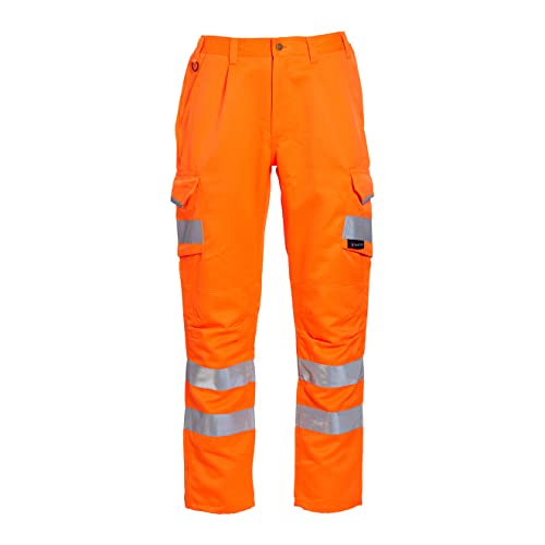 Blackrock Warnschutz-Hose aus Polyester-Baumwoll-Mischgewebe, atmungsaktiv, reflektierend, hohe Sichtbarkeit, vollständig EN-Zertifiziert – 81,3 cm Taille, Normale Beinlänge von Blackrock