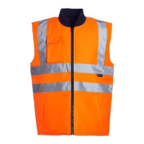 Blackrock Wende-Bodywarmer, Herren und Damen, gesteppt, gefüttert, warm, mit Reißverschluss, hohe Sichtbarkeit, reflektierend, vollständig EN-zertifiziert – 3XL Blackrock Wende-Bodywarmer, Herren und Damen, gesteppt, gefüttert, warm, mit Reißverschluss, hohe Sichtbarkeit, reflektierend, vollständig EN-zertifiziert – 3XL von Blackrock