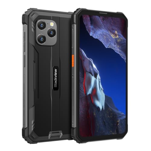 Blackview BV8900 Pro - Outdoor Handy - 6.5’’ Display - 8/256 GB Speicher - Starker 10.000 mAh Akku, Schnelllademodus - 16 MP/64 MP/8 MP Kameras - Schwarz von Blackview