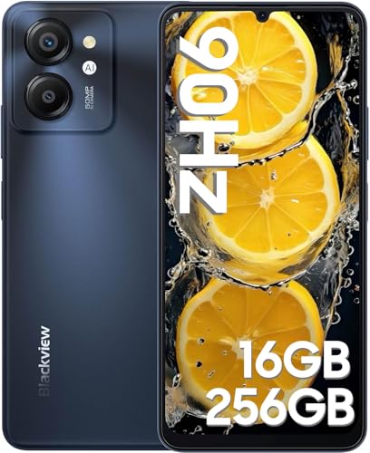 Blackview Color 8 Handy Ohne Vertrag, 16GB+256GB/1TB erweiterbar Android 13 Smartphone Günstig 6000mAh, T616 Octa-Core, 90Hz/6.75" HD+, 50MP Kamera, Fingerprint/3.5mm Jack/4G Dual SIM/Simlockfreie von Blackview