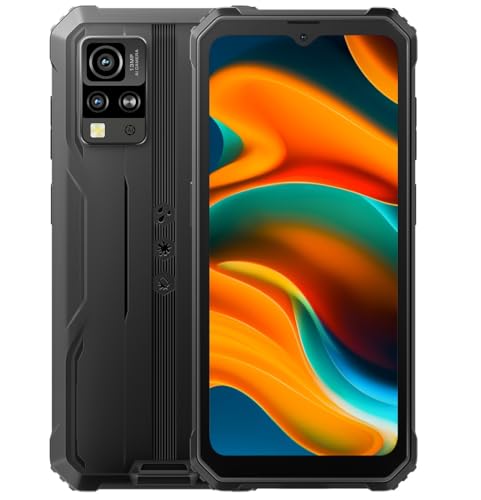 Blackview IP68 Outdoor Handy Ohne Vertrag BV4800, 6GB+64GB(1TB Erweiterung), 6.56'' HD+ 120Hz, ArcSoft® 13MP+5MP, Android 13 Dual SIM Wasserdichtes Smartphone, Fingerabdruck, GPS NFC Schwarz von Blackview