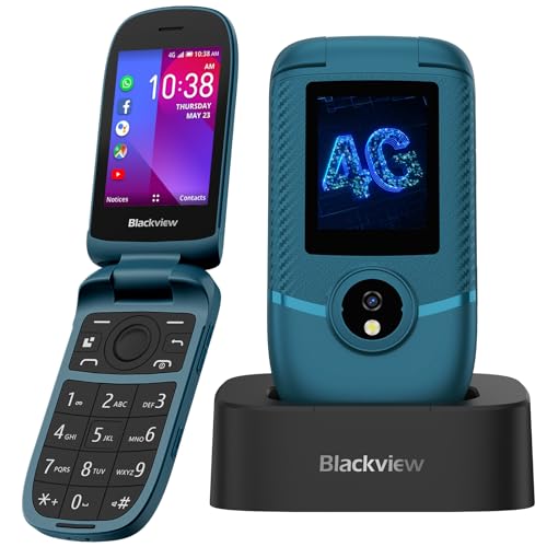 Blackview N2000 4G Seniorenhandy Ohne Vertrag mit Großen Tasten Handy, Dual SIM Klapphandy Mobiltelefon für Senioren, SOS-Funktion Handy|FM Radio|Taschenlampe|Ladestation|2.8 Zoll Farbdisplay von Blackview