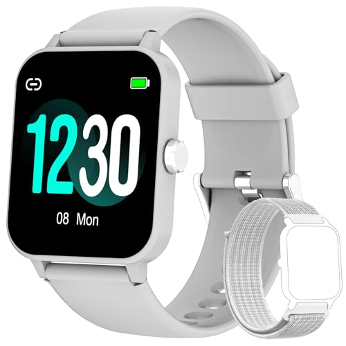 Blackview Smartwatch Herren Damen Fitnessuhr, 1,85'' Smart Watch, Armbanduhr mit Pulsmesser Schlafmonitor Musiksteuerung SpO2, Schrittzähler Uhr Sportuhr, Aktivitätstracker für Android iOS, Grau von Blackview
