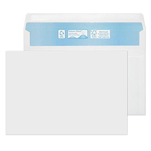 Blake Purely Environmental RN024 Nature First Recycling Umschlage Kuvertierhüllen Briefumschläge selbstklebend Weiß C5 162 x 229 mm 90 g/m² | 500 Stück von Blake