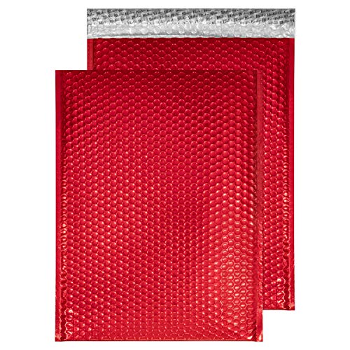 Blake Purely Packaging MBR450 Luftpolsterversandtasche, Haftklebung mit Abziehstreifen, C3, 450 x 324 mm, 50-er Pack, metallic-rot von Blake