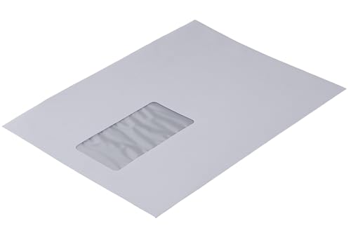 500 Stück, Briefumschläge, DIN C5, Haftklebung mit Abziehstreifen, Gerade Klappe, 100 g/qm Offset, Mit Fenster, Weiß, Blanke Briefhüllen 500 Stück, Briefumschläge, DIN C5, Haftklebung mit Abziehstreifen, Gerade Klappe, 100 g/qm Offset, Mit Fenster, Weiß, Blanke Briefhüllen von Blanke Briefhüllen