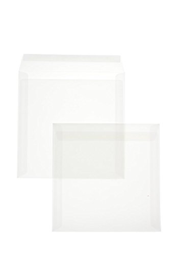 Transparent-Hüllen | Premium | 110 x 110 mm Weiß (100 Stück) mit Abziehstreifen | Briefhüllen, Kuverts, Couverts, Umschläge mit 2 Jahren Zufriedenheitsgarantie von Blanke Briefhüllen