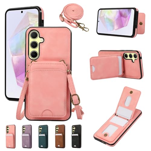 Blapinred Galaxy S20 Plus Hülle, Flip Wallet Case mit Kartenhalter und Schultergurt für Damen und Herren, Magnetverschluss, Standfunktion, Rosa von Blapinred